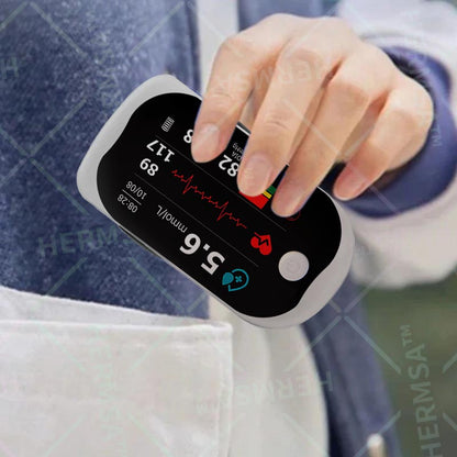 【公式ストア】HERMSA™ 精密多機能非侵襲医療機器（血糖値、血中酸素飽和度、血圧測定対応）【精度99.9％】🔥