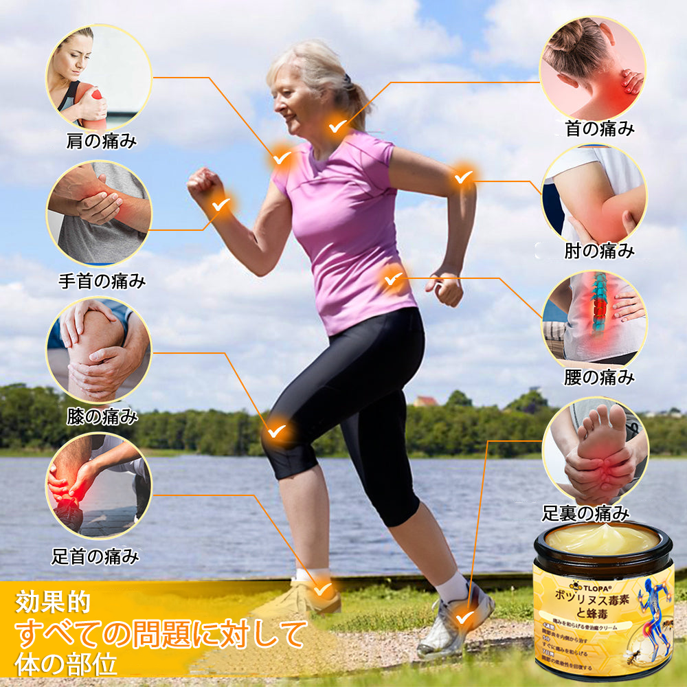 アメリカ製🇺🇸TLOPA® ボツリヌストキシン＆蜂毒 骨・関節サポートクリーム （👴高齢の方におすすめ！整形外科医も推奨✨）🐝