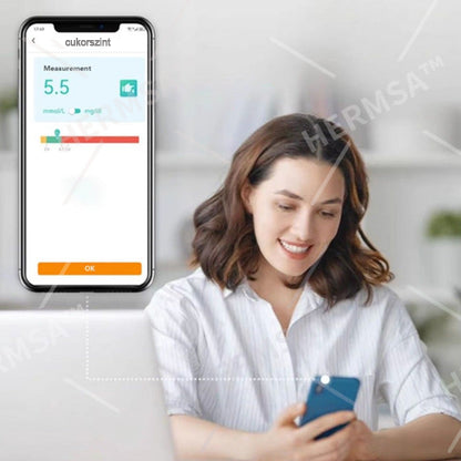【公式ストア】HERMSA™ 精密多機能非侵襲医療機器（血糖値、血中酸素飽和度、血圧測定対応）【精度99.9％】🔥